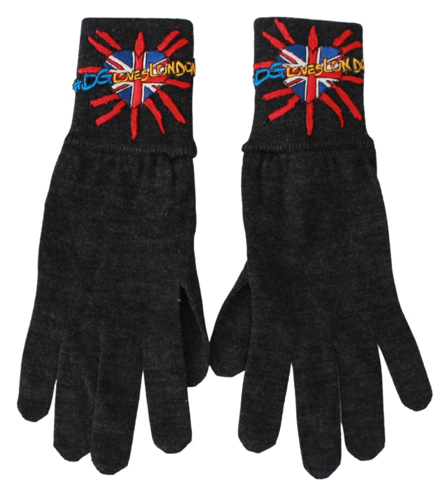 Dolce & Gabbana Gray Virgin Wool Unisex Gloves