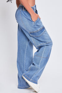High-Rise Straight Cargo Jeans