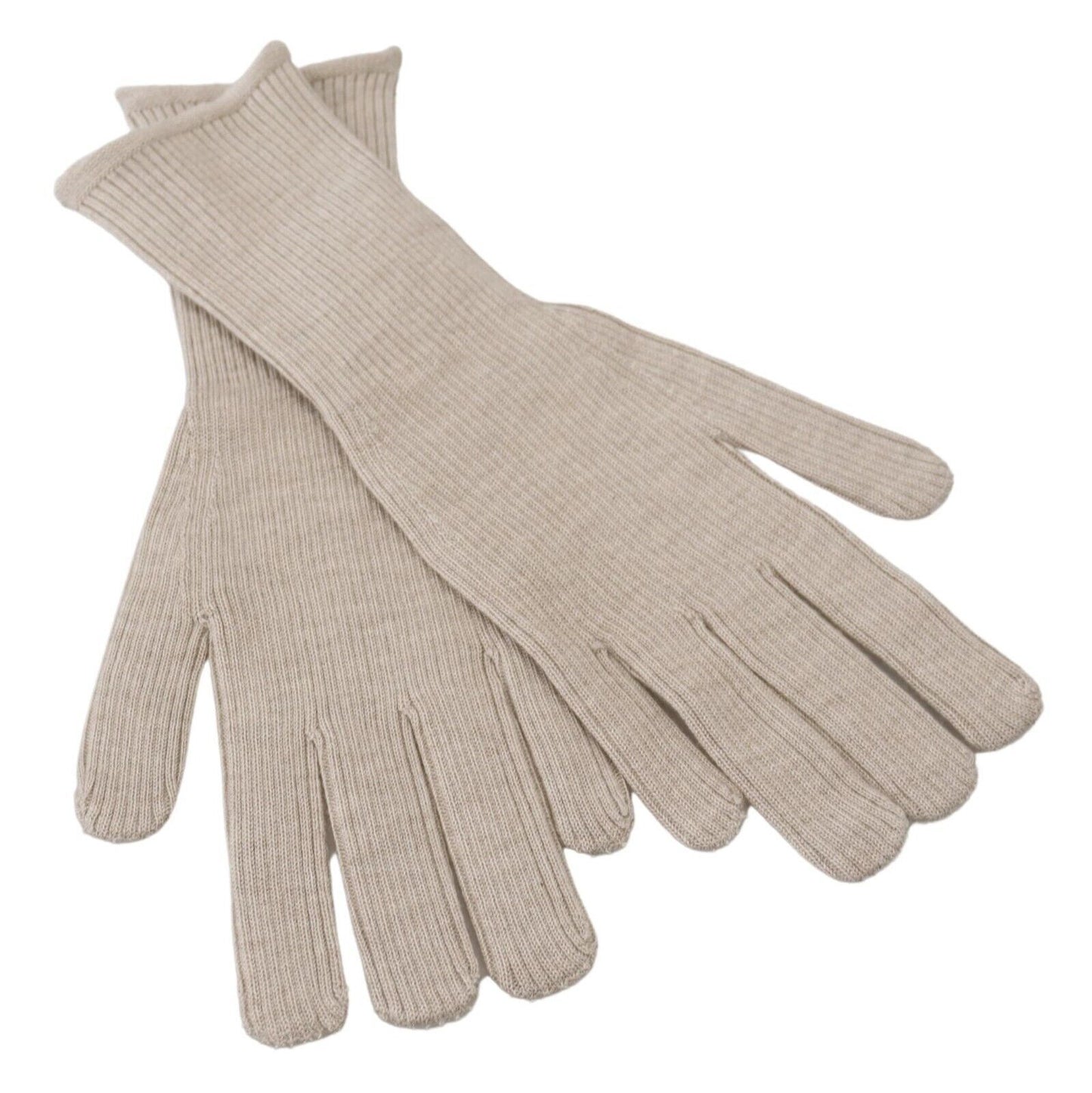 Dolce & Gabbana Elegant Ivory Cashmere-Silk Blend Gloves