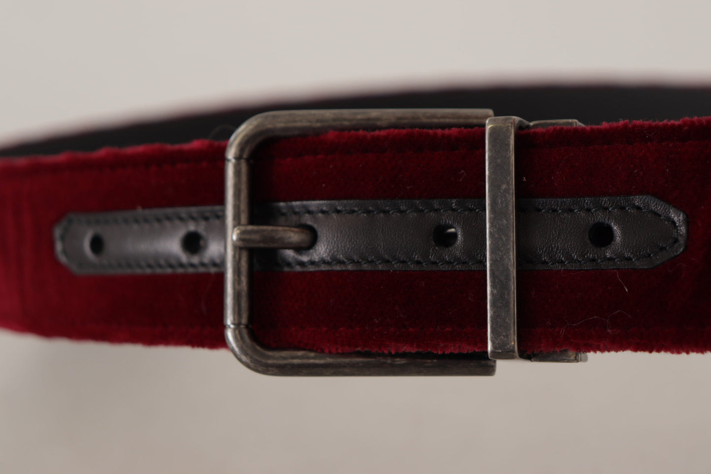 Dolce & Gabbana Velvet Maroon Elegance Belt