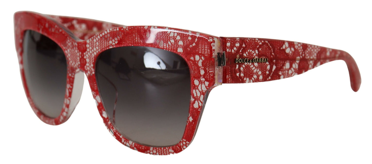 Dolce & Gabbana Elegant Red Lace Detail Sunglasses