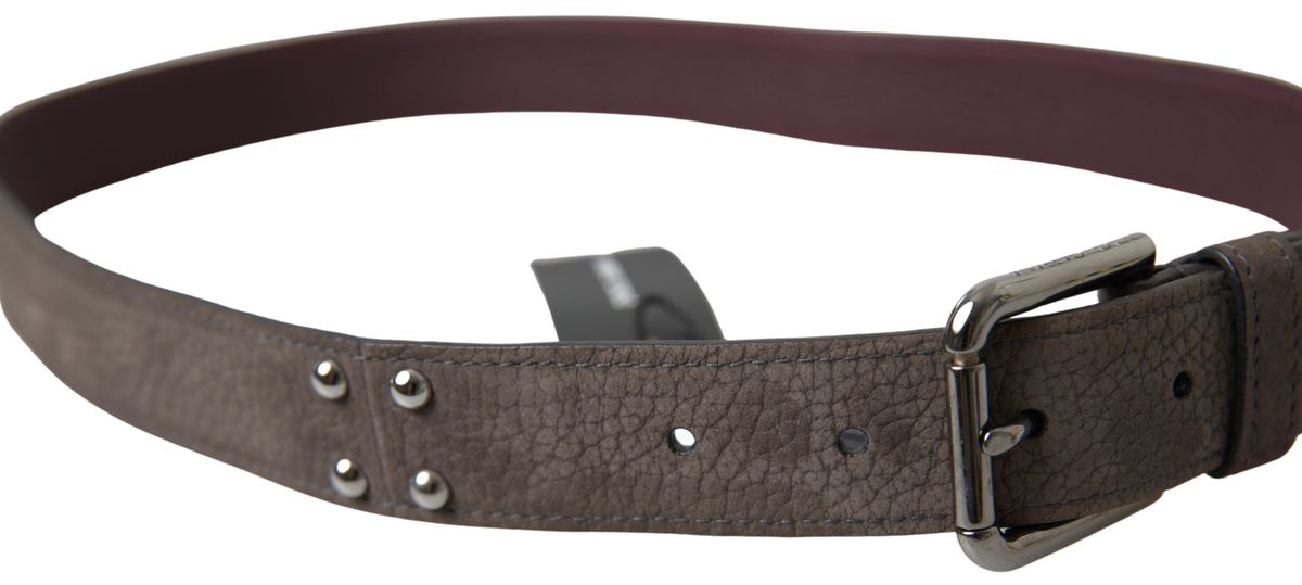 Dolce & Gabbana Elegant Brown Leather Belt with Metal Buckle