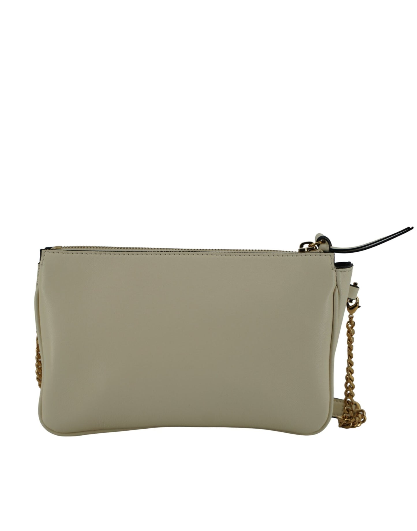 Versace Elegant White Lamb Leather Crossbody Pouch