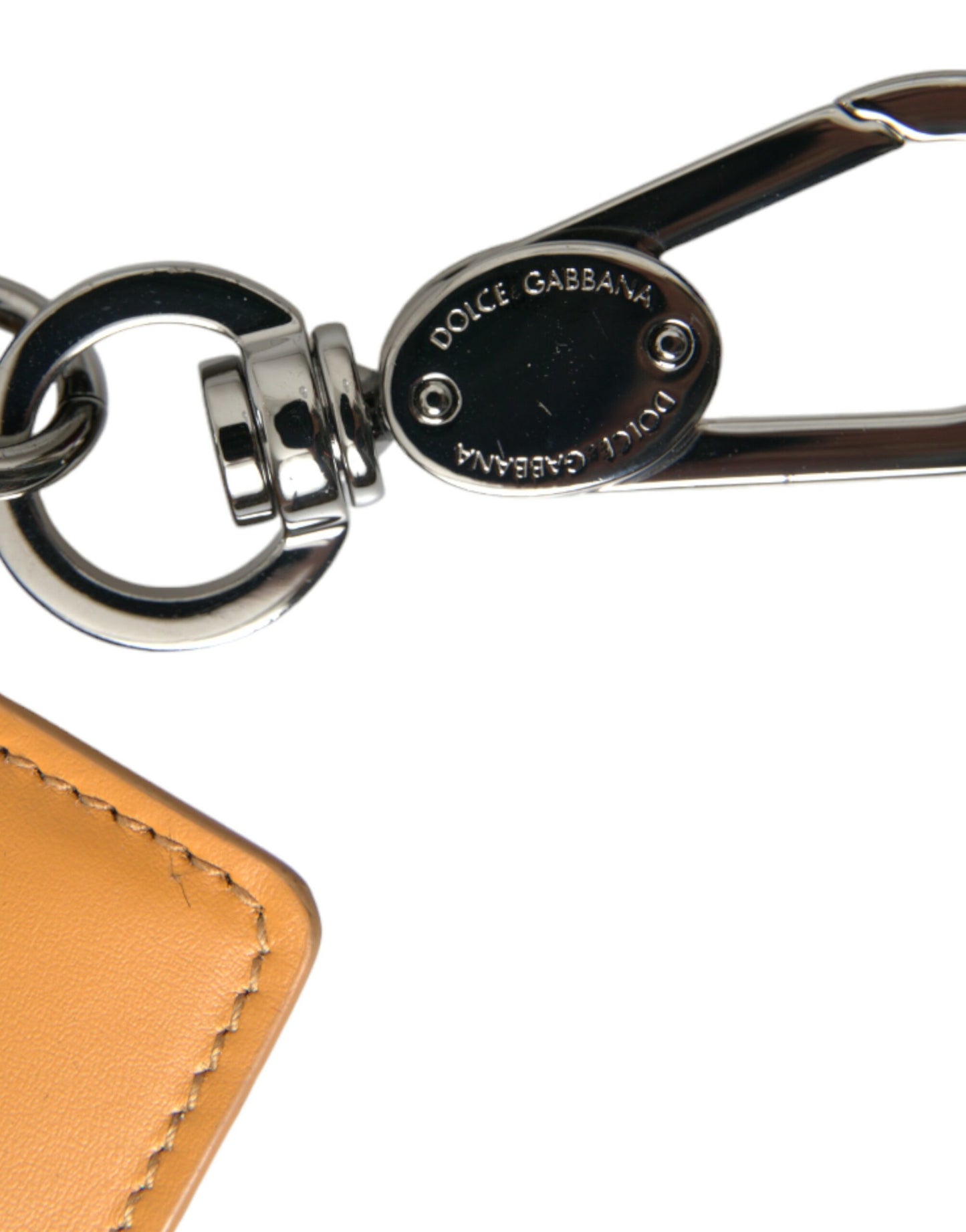 Dolce & Gabbana Elegant Orange Calf Leather Card Holder