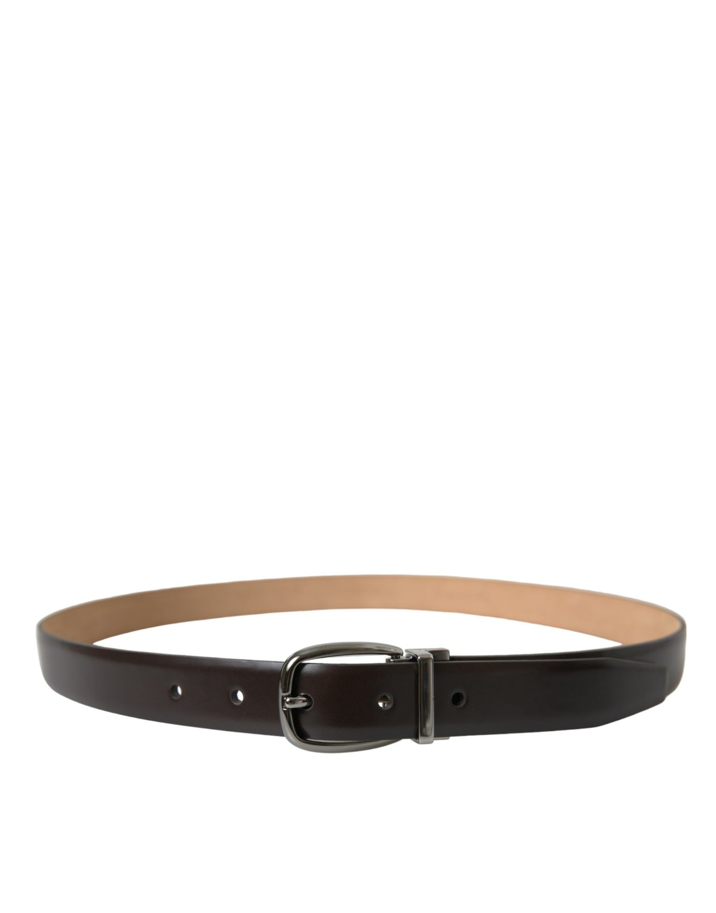 Dolce & Gabbana Elegant Dark Brown Calf Leather Belt