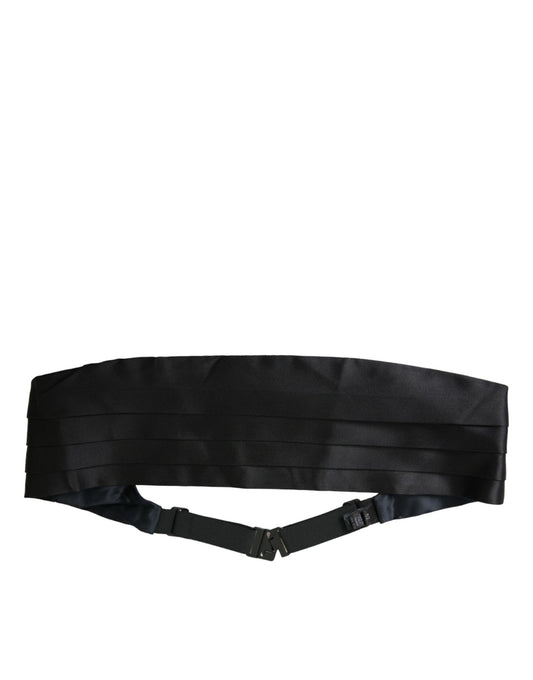 Dolce & Gabbana Black Men Wide Waist Silk Belt Cummerbund