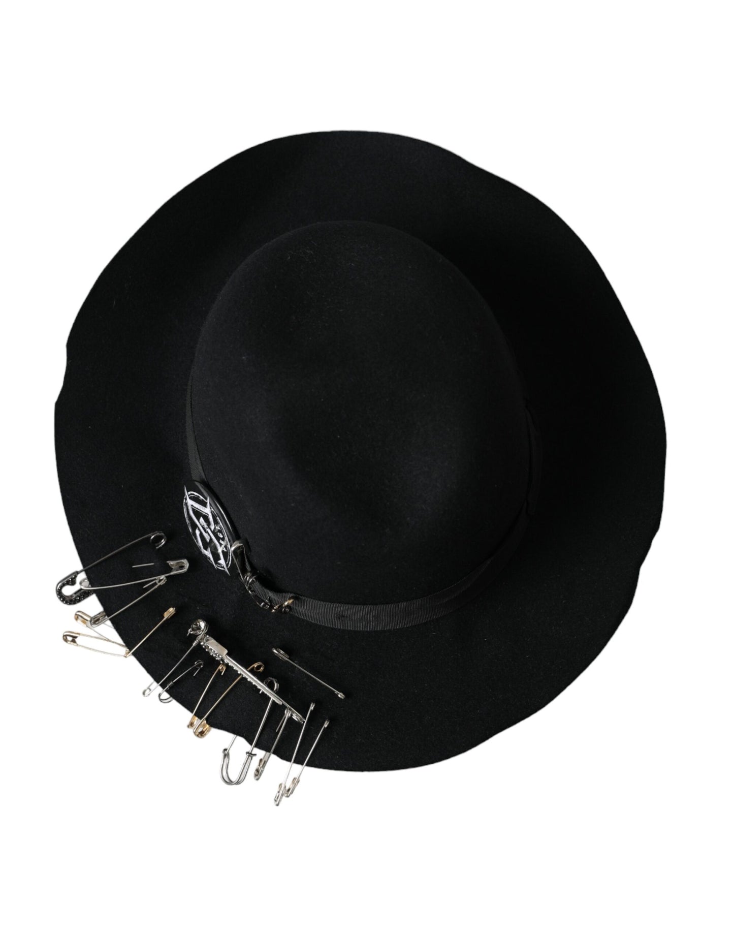 Dolce & Gabbana Black Embellished Fedora Wide Brim Hat Men