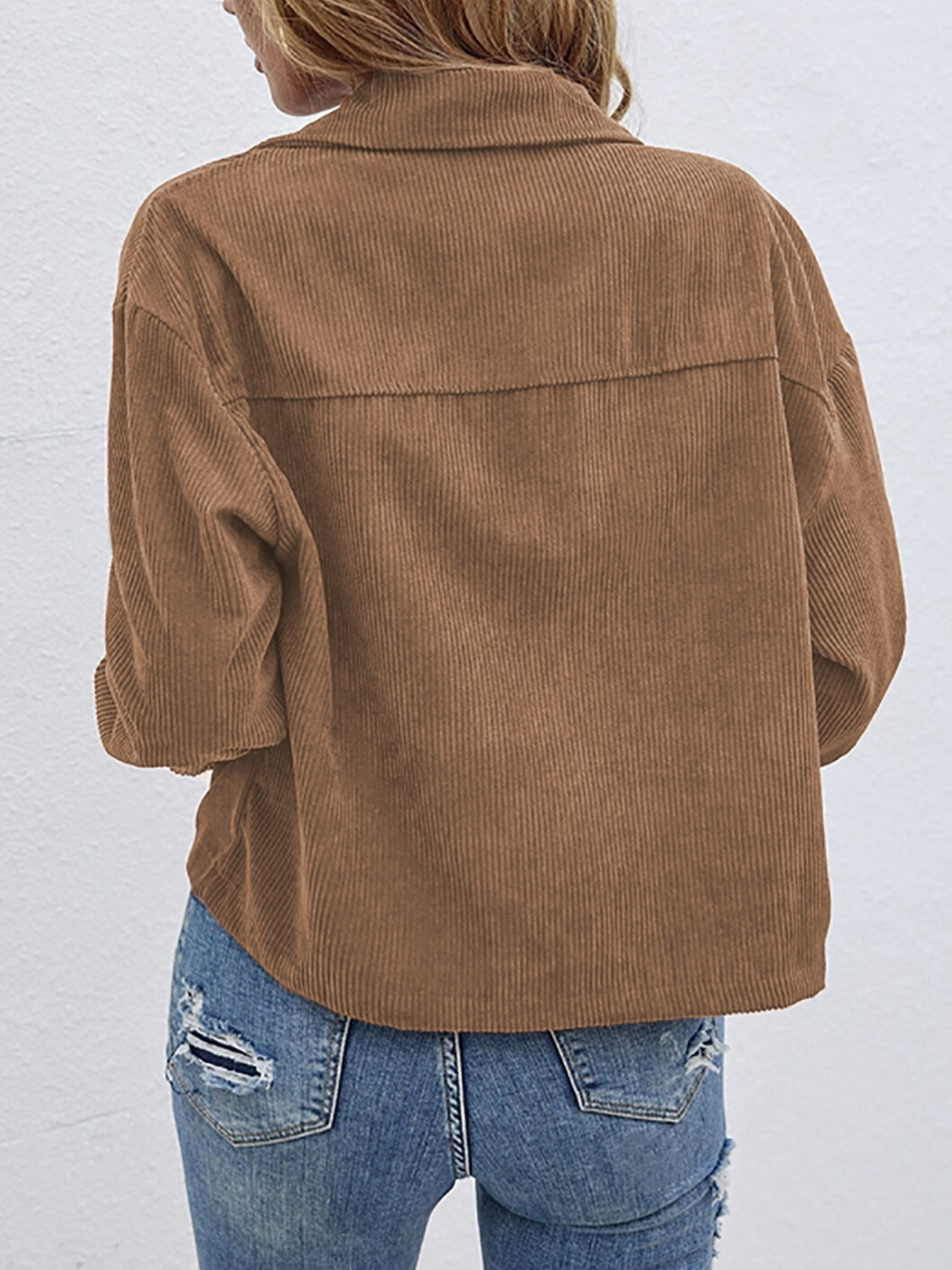 Dropped Shoulder Long Sleeve Jacket